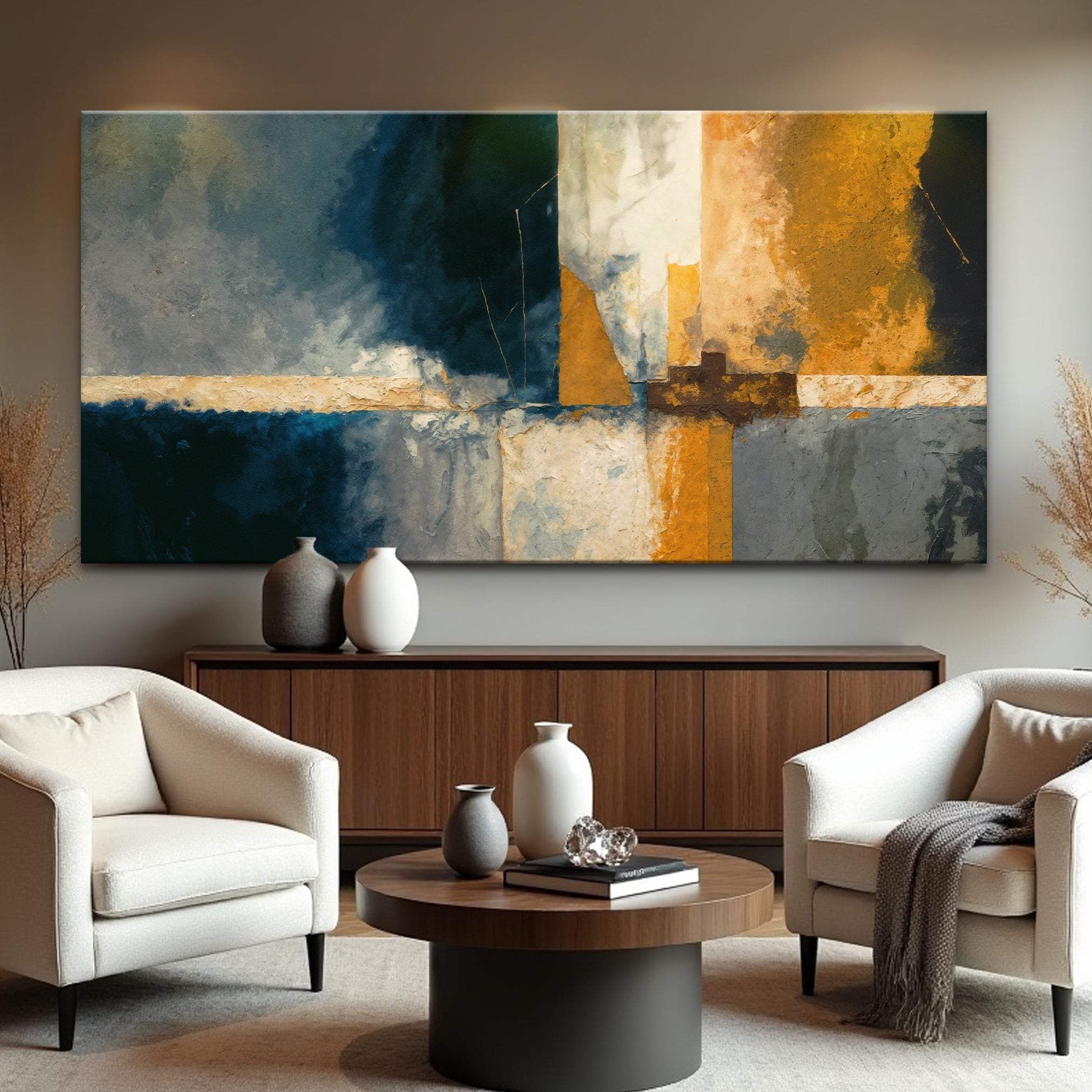 Abstract Geometric Lines Wall Art - Tailored Canvases - Flyclothing LLC