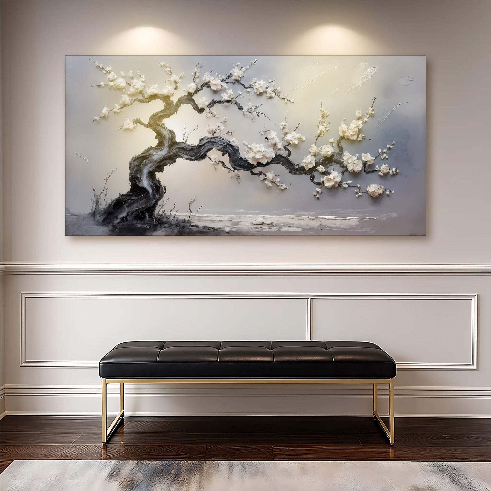 White Blossom Wall Art - Tailored Canvases - Flyclothing LLC