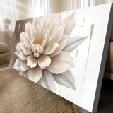 Single Beige Flower Abstract Wall Art - Tailored Canvases - Flyclothing LLC
