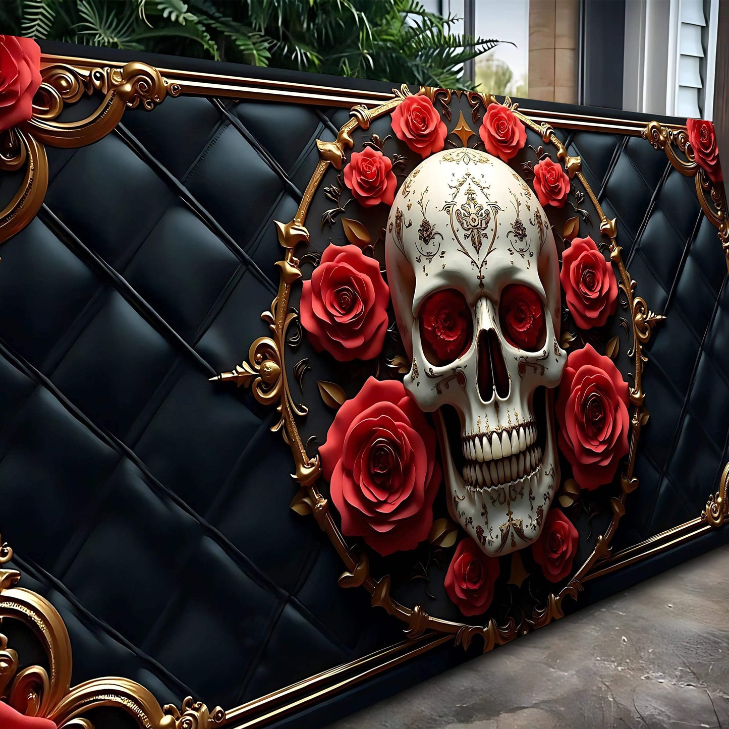 3D Rose and Skull Wall Art VII - Tailored Canvases - Flyclothing LLC
