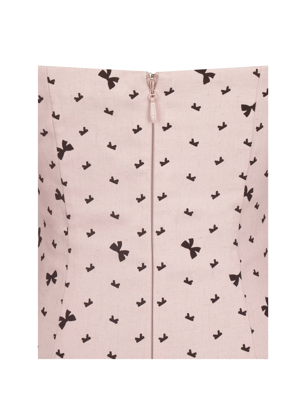 Perla Baby Pink Ruched Bust Velvet-Embossed Bow Mini Dress - Miss Circle - Flyclothing LLC