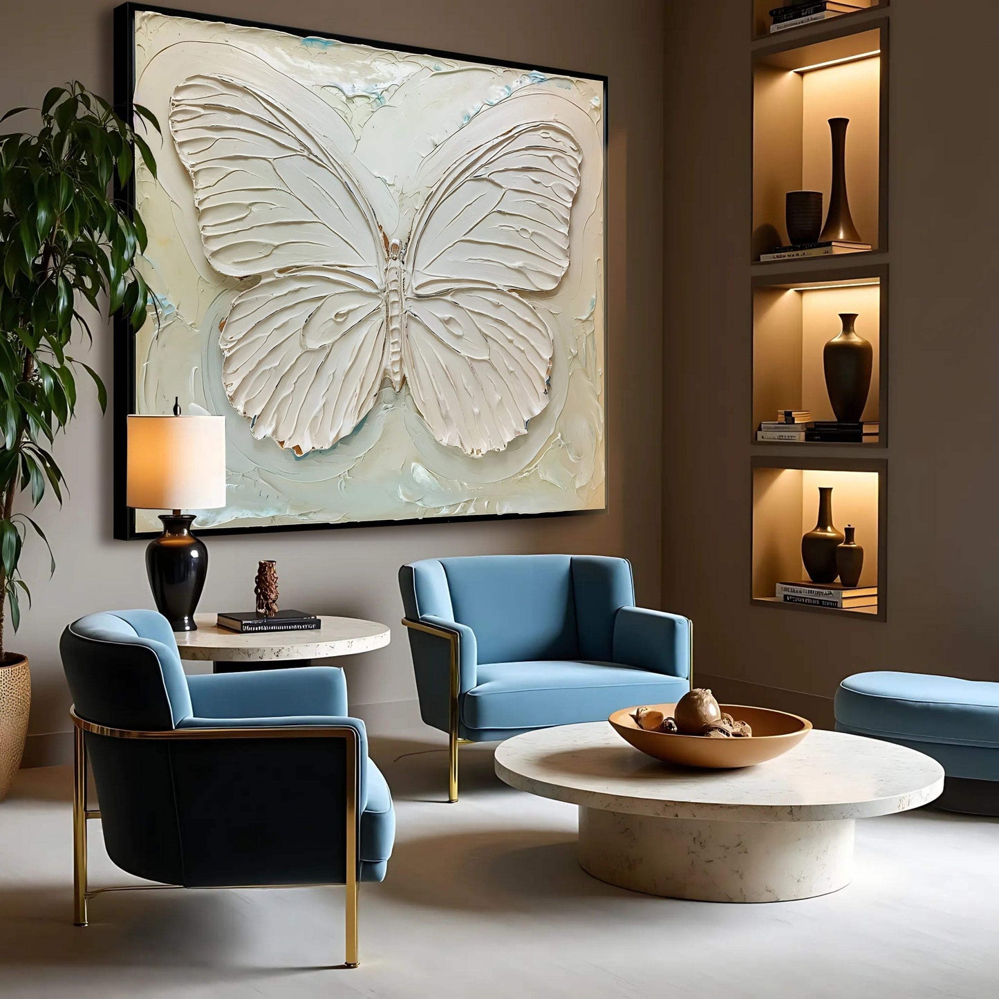 3D White Butterfly Wall Art - Tailored Canvases - Flyclothing LLC