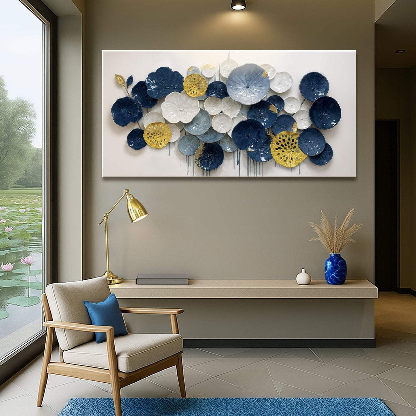 Lotus Leaf Abstract Wall Art VII - Tailored Canvases - Flyclothing LLC
