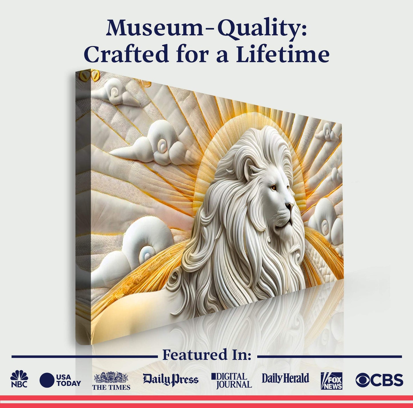 3D Majestic Lion Wall Art III - Tailored Canvases - Flyclothing LLC