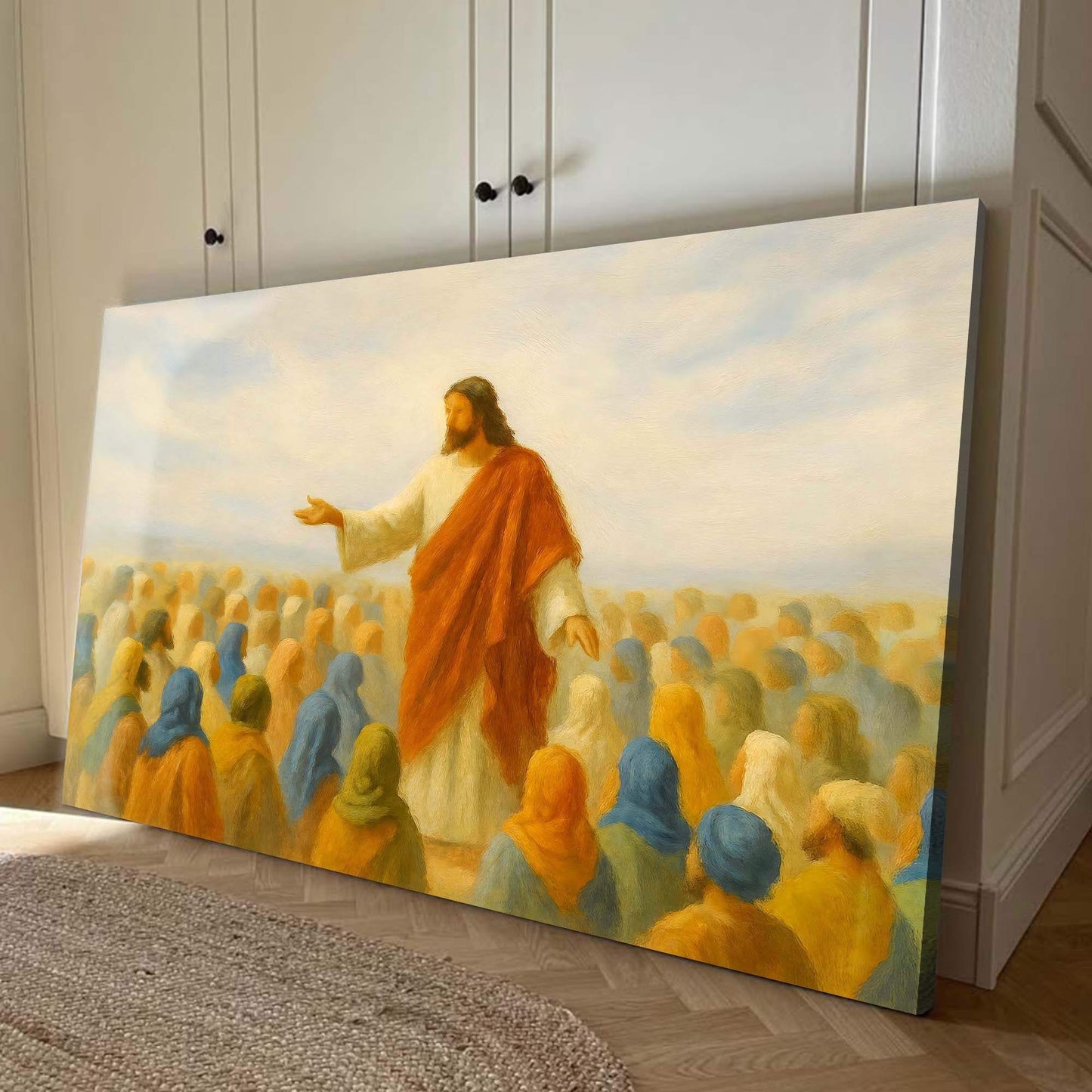 Jesus Speaking To Crowd Faith Wall Art II - Tailored Canvases - Flyclothing LLC