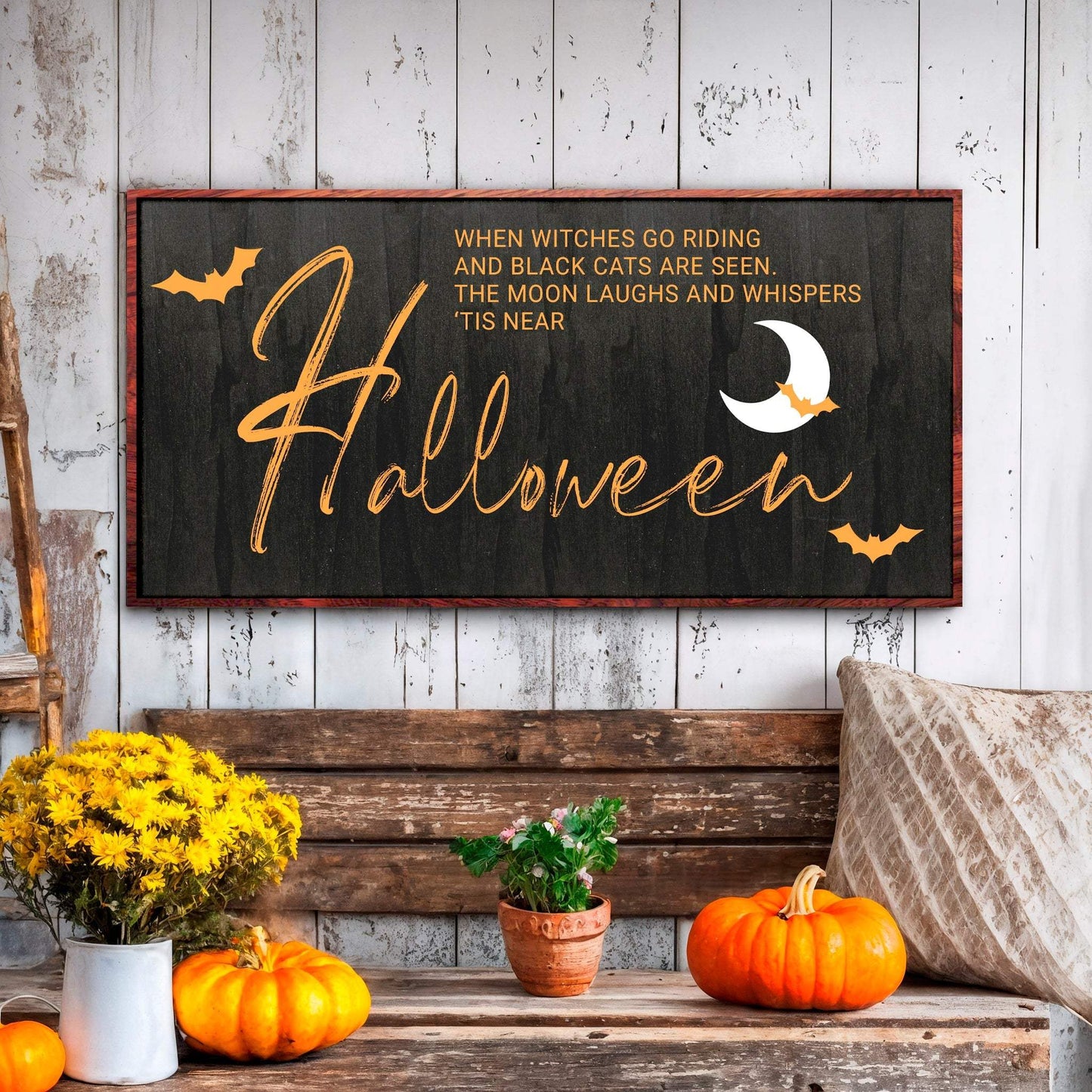 When Witches Halloween Wall Sign - Tailored Canvases - Flyclothing LLC