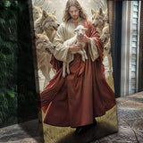 Jesus Protects The Lamb From Wolves Faith Wall Art VI - Tailored Canvases - Flyclothing LLC