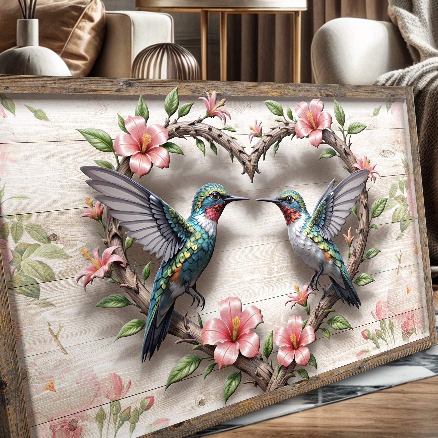 3D Hummingbirds Wall Art II - Tailored Canvases - Flyclothing LLC
