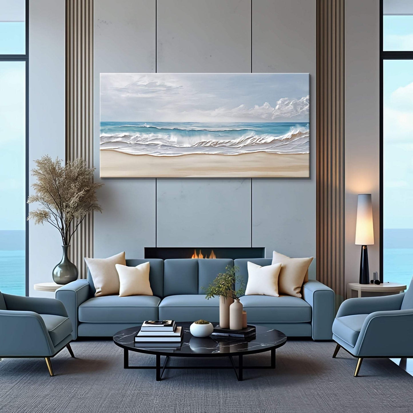 Serene Ocean Wave Coastal Wall Art VII - Tailored Canvases - Flyclothing LLC