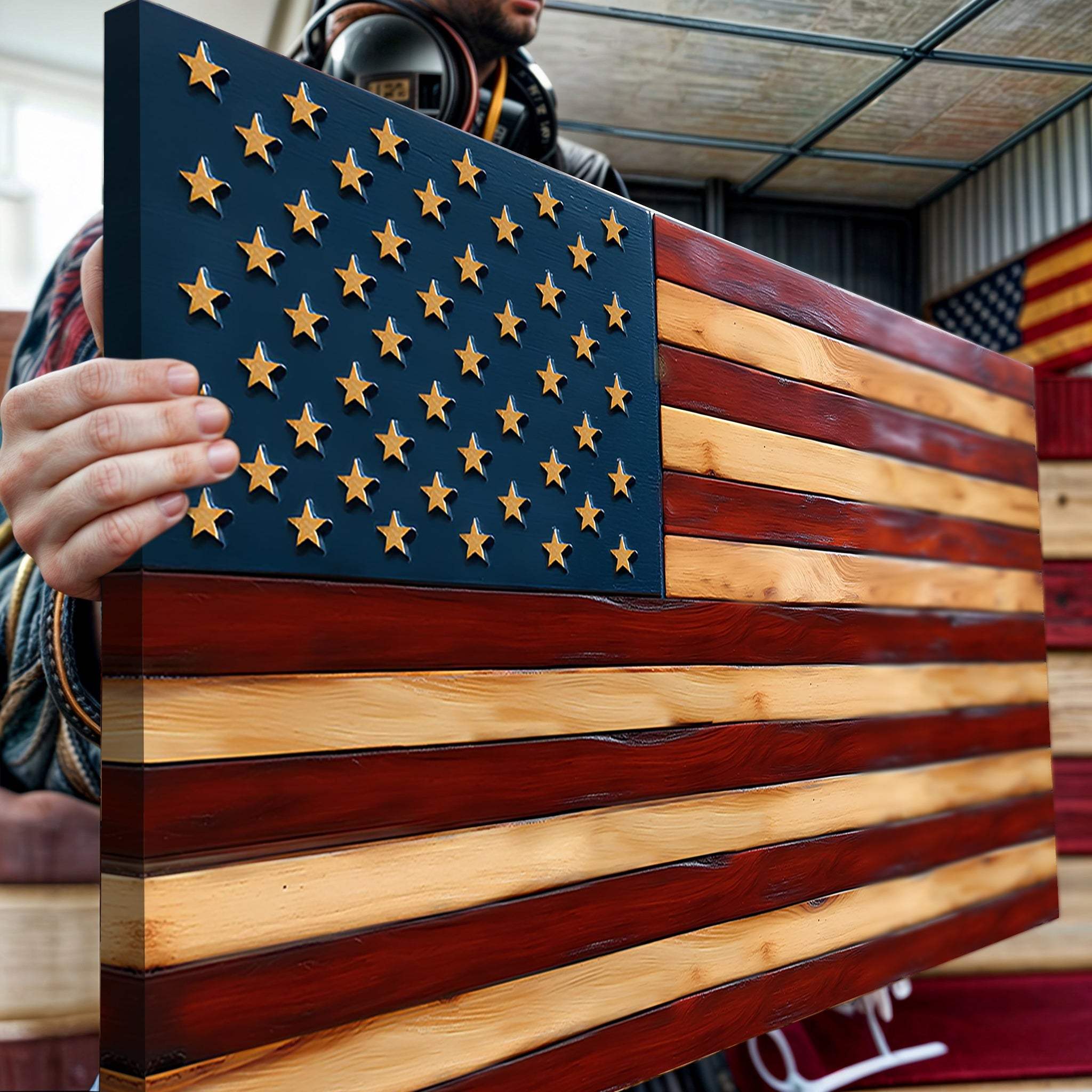 Old Glory American Flag Wall Art II - Tailored Canvases - Flyclothing LLC