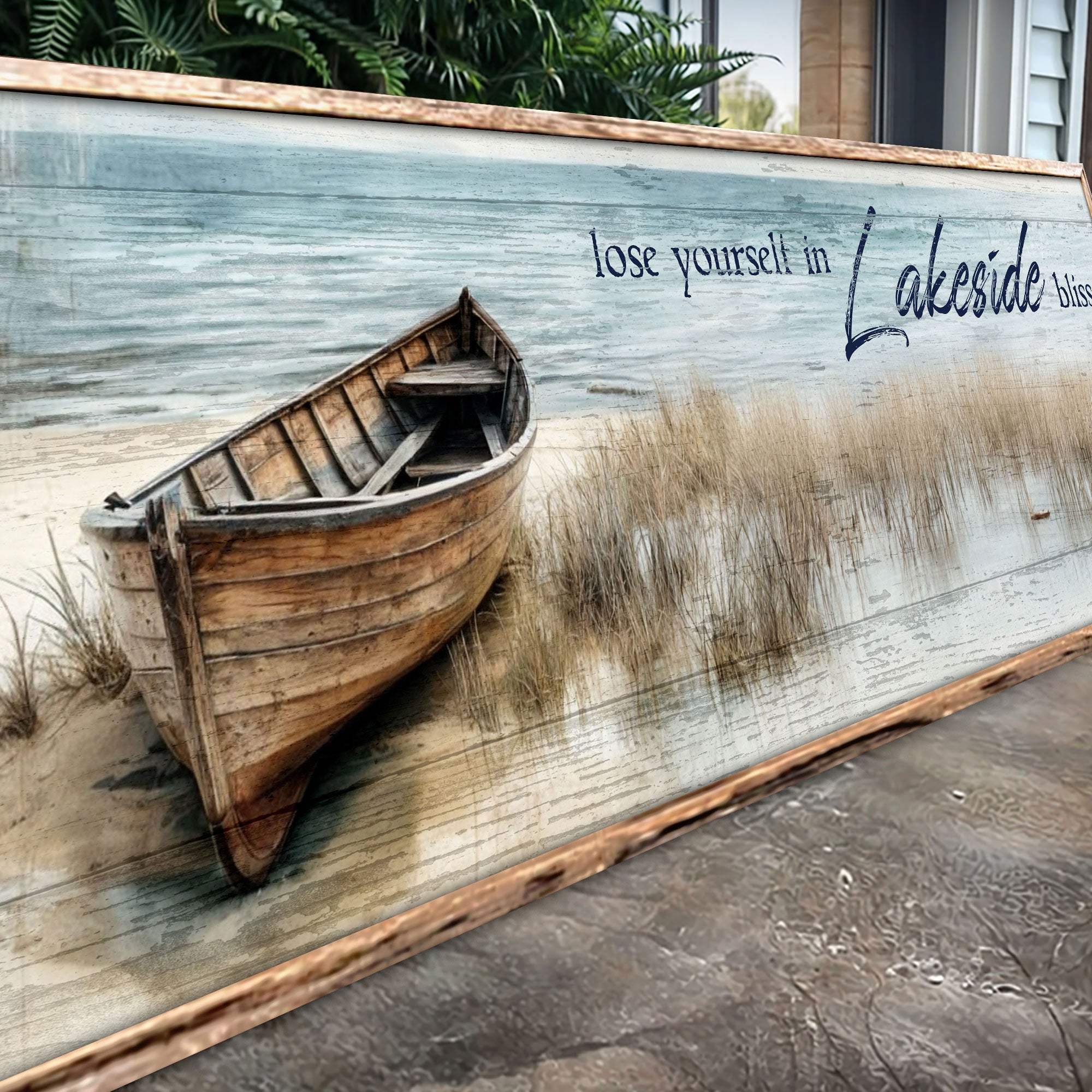 Lose Yourself in Lakeside Bliss Lake House Coastal Sign II - Tailored Canvases - Flyclothing LLC