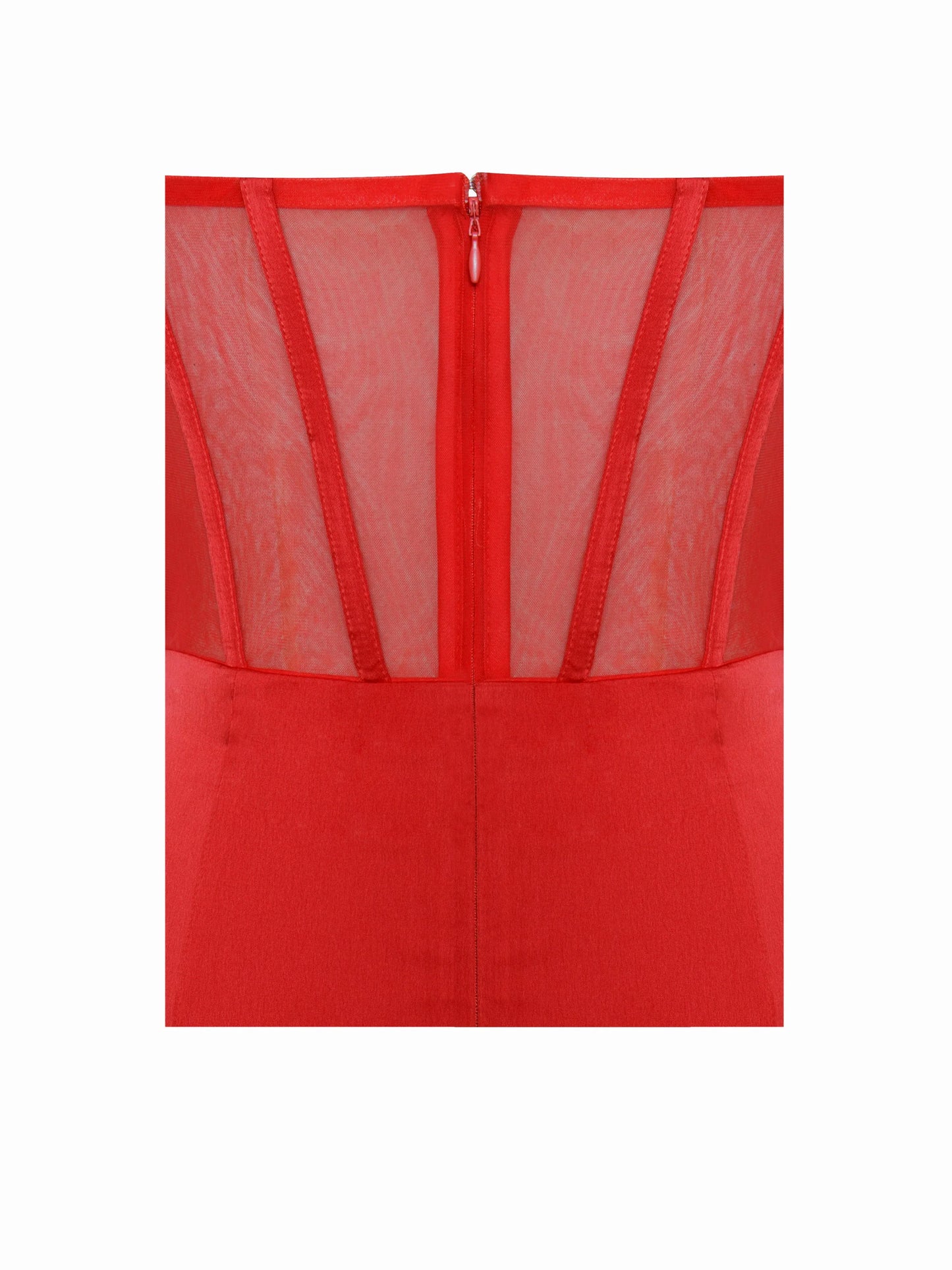 Talia Red Satin Lace Corset Maxi Dress - Miss Circle - Flyclothing LLC