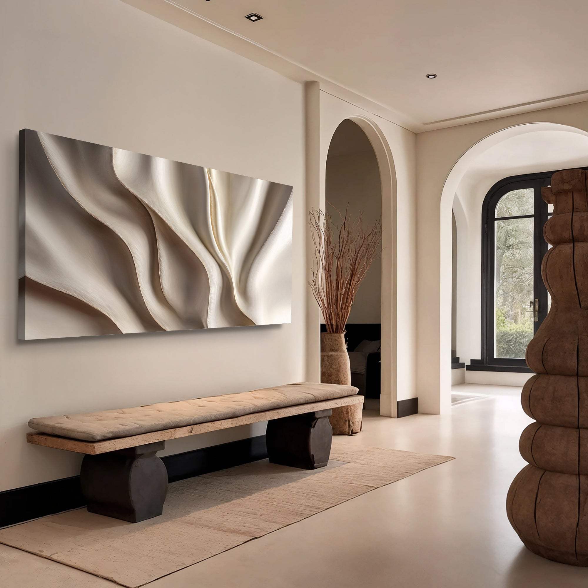 Beige Minimalist Wall Art V - Tailored Canvases - Flyclothing LLC