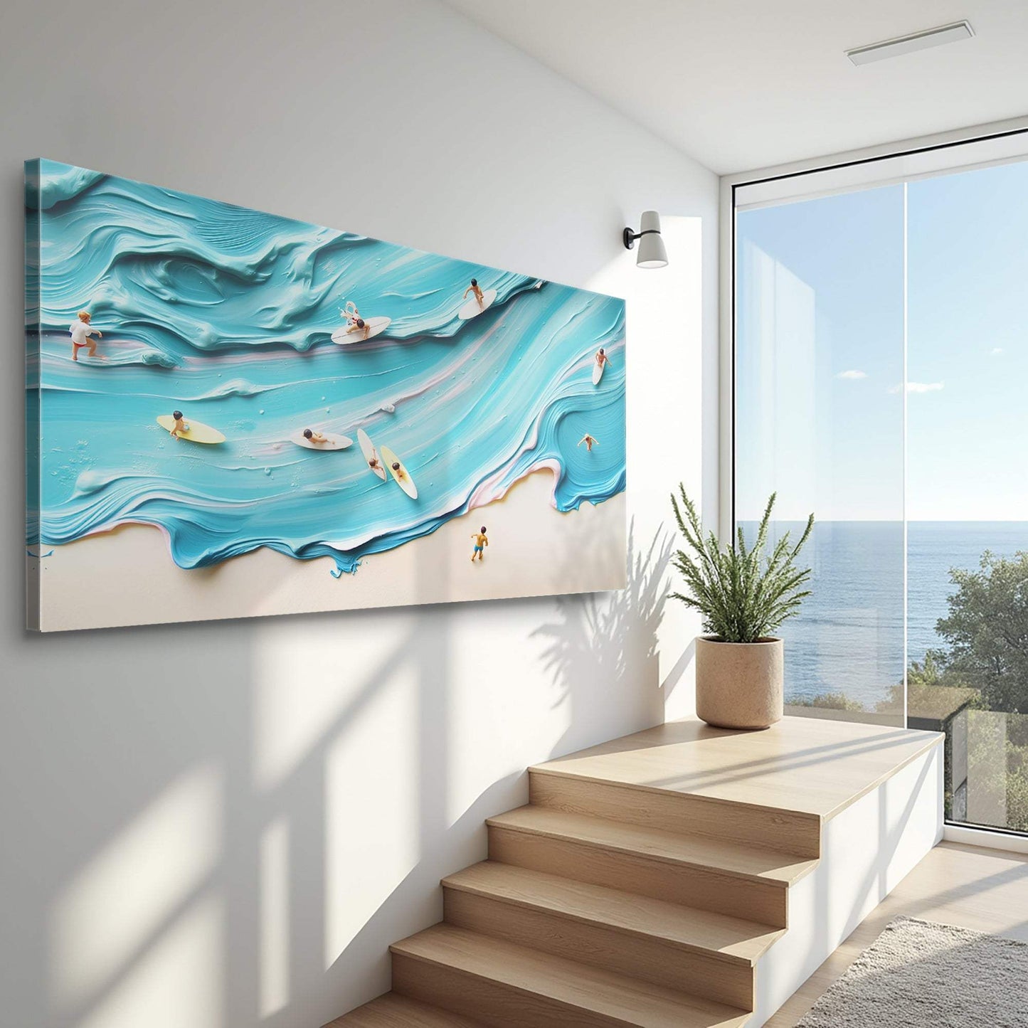 Abstract Aerial View Beach Wall Art - Tailored Canvases - Flyclothing LLC
