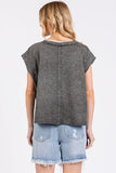 Mittoshop Round Neck Cap Sleeve T-Shirt - Trendsi