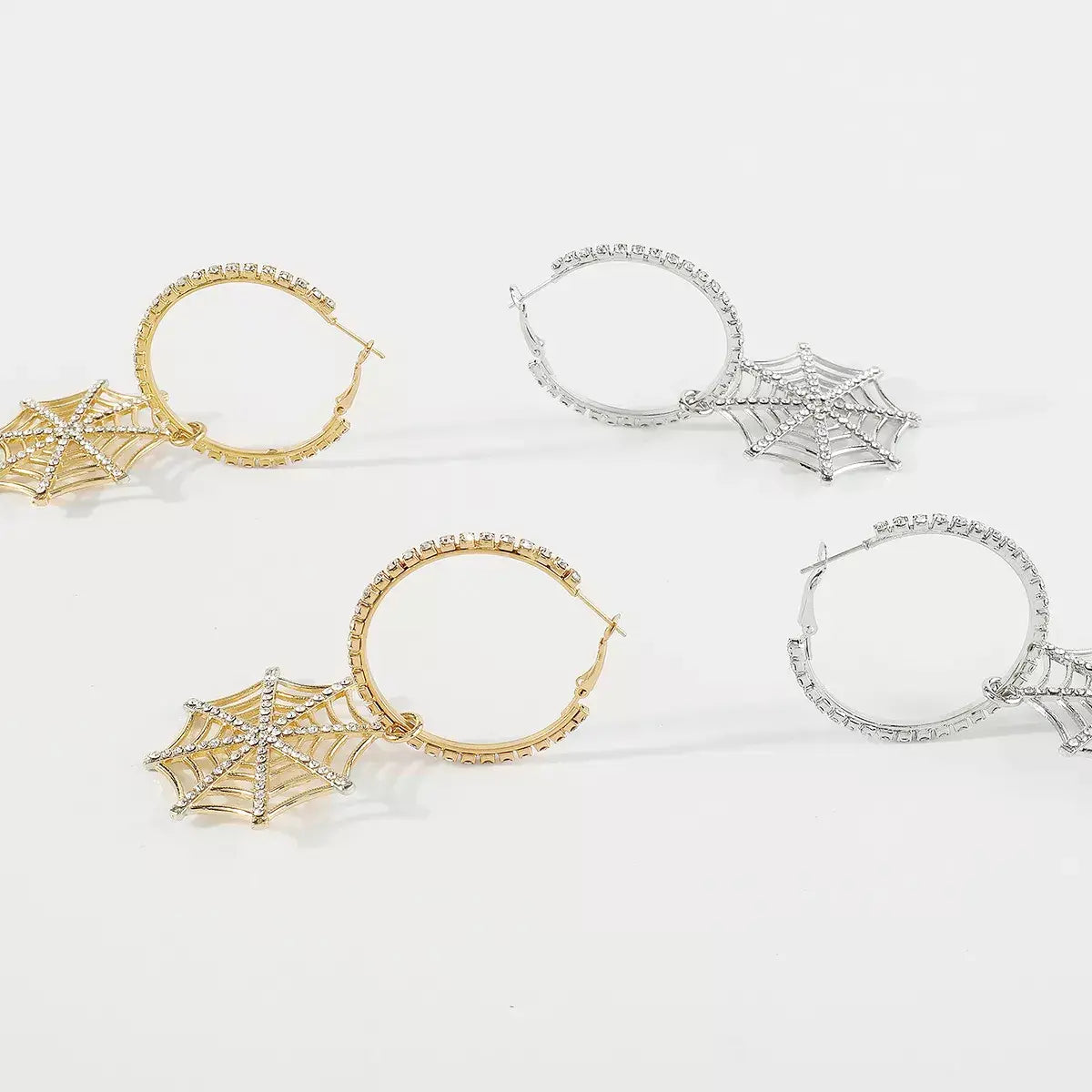 Halloween Spider Web Dangle Hoop Earrings - Trendsi - Flyclothing LLC