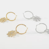 Halloween Spider Web Dangle Hoop Earrings - Trendsi - Flyclothing LLC
