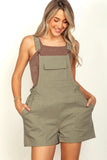 VERY J Adjustable Suspender Overalls with Pockets - Trendsi