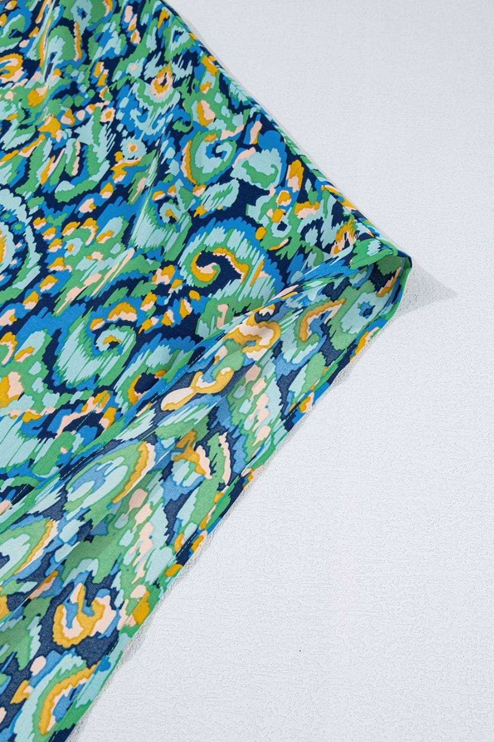 Abstract Print V Neck Half Sleeve Loose Fit Blouse - Trendsi - Flyclothing LLC