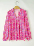 Printed Long Sleeve Blouse - Trendsi - Flyclothing LLC