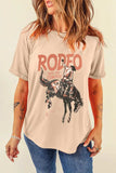 Cowboy Graphic Round Neck Short Sleeve T-Shirt - Trendsi - Flyclothing LLC