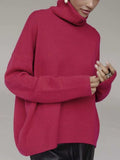 Turtleneck Drop Shoulder Long Sleeve Sweater - Trendsi - Flyclothing LLC