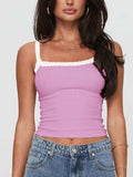 Lace Detail Cropped Cami - Trendsi - Flyclothing LLC