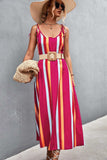 Striped Scoop Neck Cami Dress - Trendsi