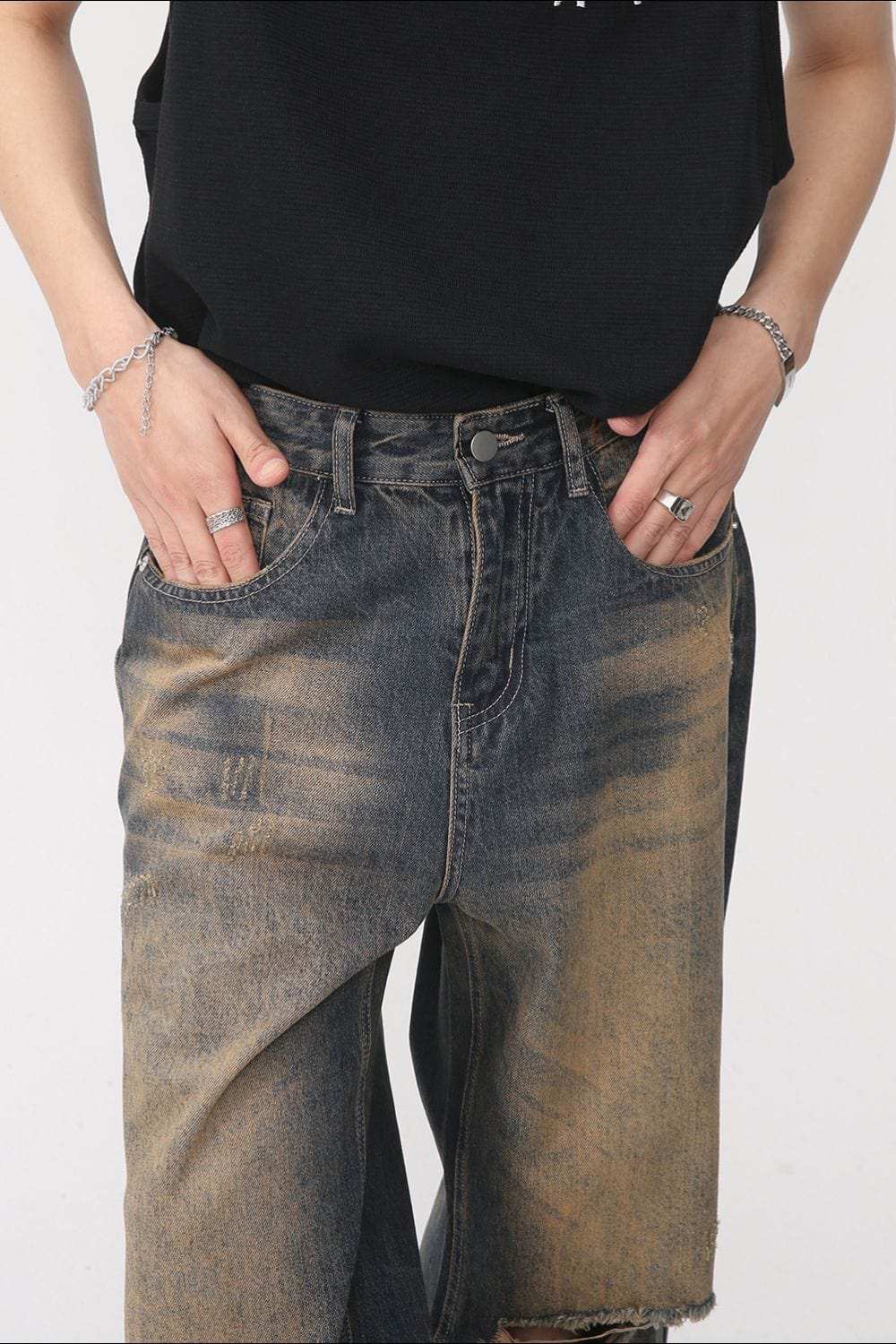Distressed Wide Leg Jeans - Trendsi - Flyclothing LLC