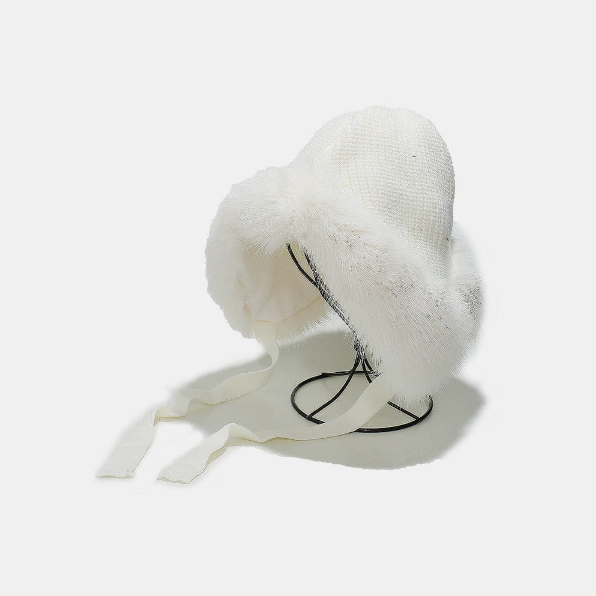 Thermal Tied Fuzzy Winter Hat - Trendsi