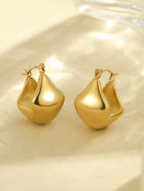 18K Gold-Plated Stainless Steel Geometric Earrings - Trendsi - Flyclothing LLC