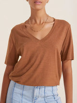 V-Neck Short Sleeve T-Shirt - Trendsi - Flyclothing LLC