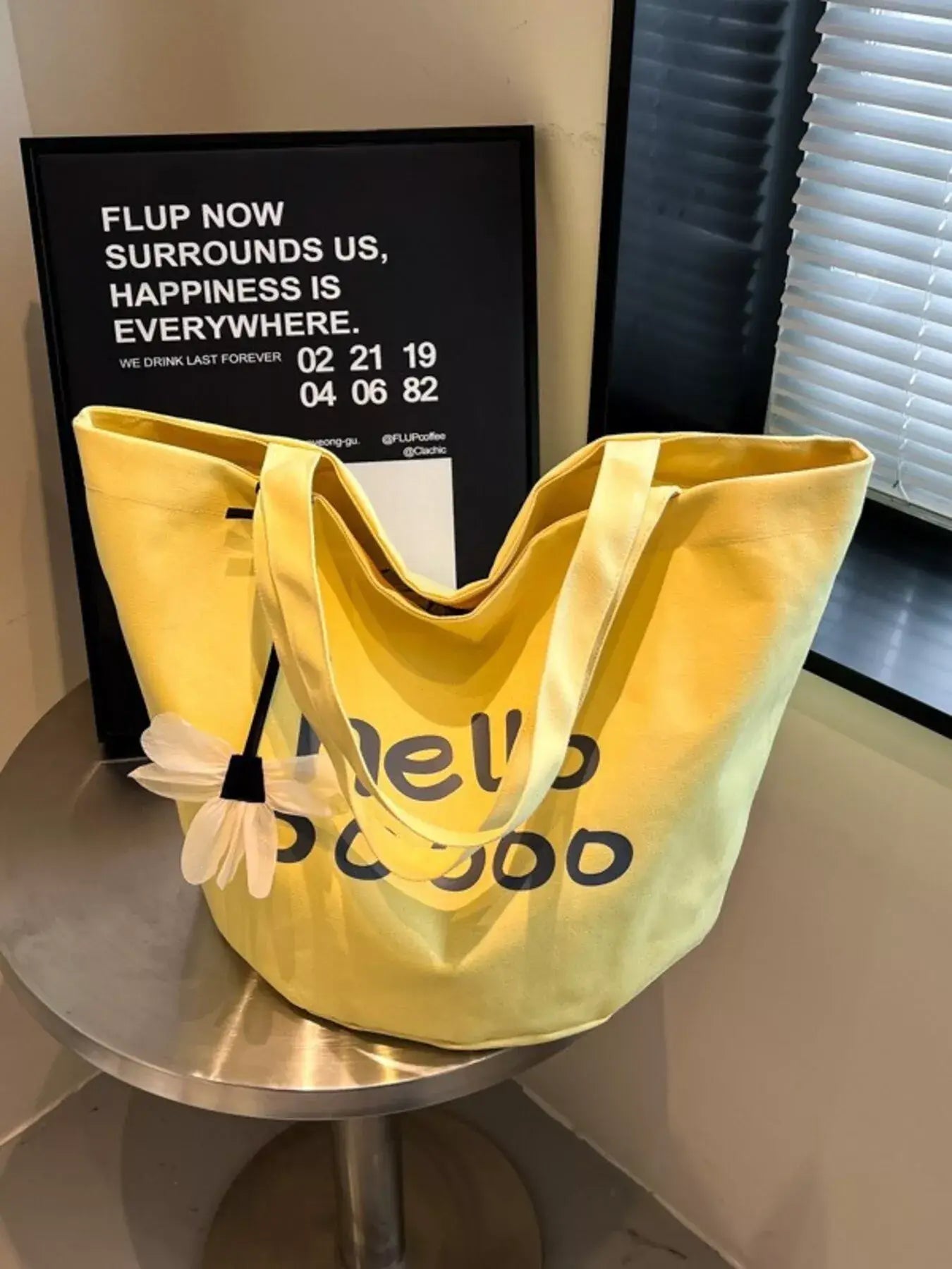 Letter Canvas Tote Bag - Trendsi - Flyclothing LLC