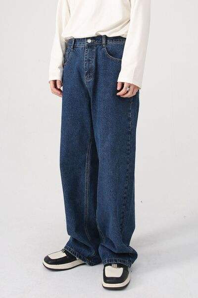 Baggy Jeans with Pockets - Trendsi - Flyclothing LLC