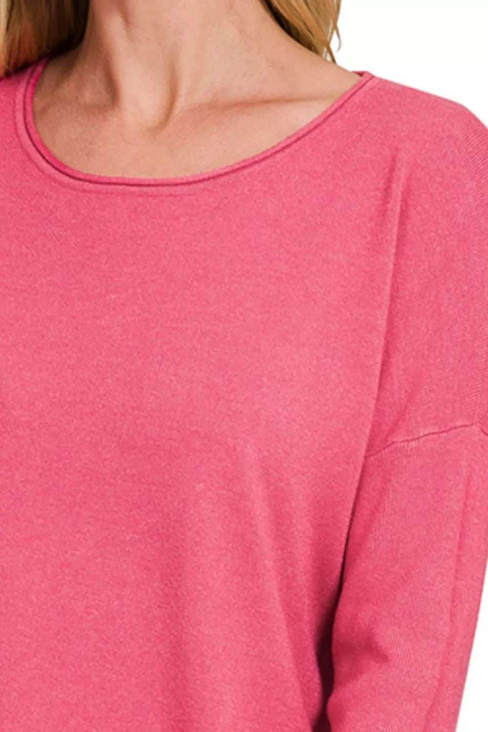 Zenana Viscose Long Sleeve Front Pockets Sweater - Trendsi - Flyclothing LLC