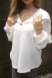 Waffle-Knit Long Sleeve Hooded T-Shirt - Trendsi - Flyclothing LLC