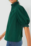 Puff Sleeve Frilled Trim Elegant Blouse - Trendsi