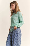 J.NNA Lace Detail Long Sleeve Knit Top - Trendsi - Flyclothing LLC