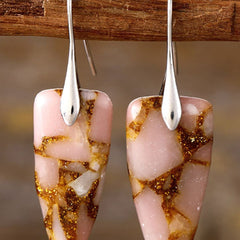 Natural Stone Geometric Shape Earrings - Trendsi