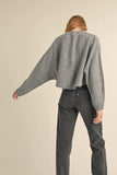 Mable Round Neck Dolman Sleeve Cropped Sweater - Trendsi - Flyclothing LLC