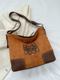 Suede Patch Adjustable Strap Tote Bag - Trendsi - Flyclothing LLC