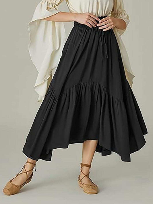 Smocked Waist Band Ruched Layered Skirt - Trendsi - Flyclothing LLC