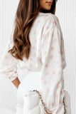 Heart Print Collared Neck Long Sleeve Shirt - Trendsi - Flyclothing LLC
