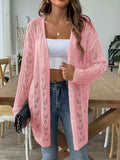 Openwork Open Front Long Sleeve Cardigan - Trendsi - Flyclothing LLC