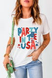 Letter Graphic Round Neck Short Sleeve T-Shirt - Trendsi