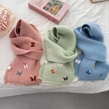Butterfly Embroidered Knitted Scarf - Trendsi - Flyclothing LLC