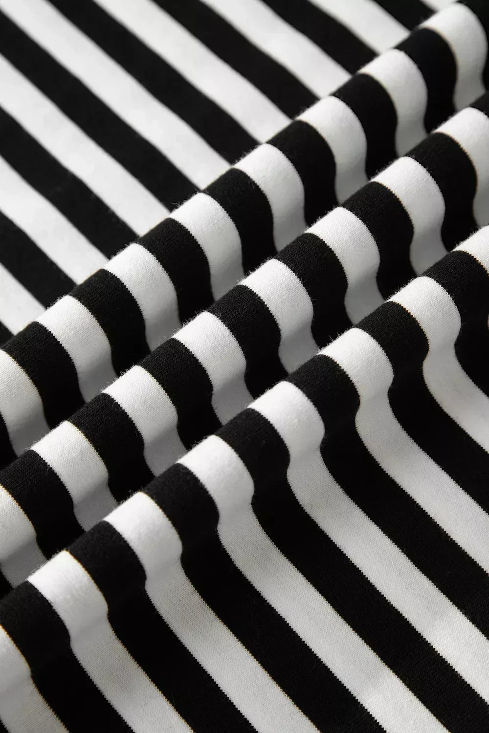 Striped Print V Neck Delicate Trim Casual Tee - Trendsi - Flyclothing LLC