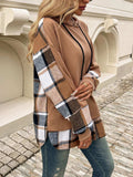 Devine Drawstring Plaid Long Sleeve Hoodie - Trendsi - Flyclothing LLC