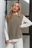 ADORA Round Neck Vest with Slight Open Back - Trendsi