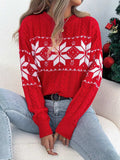 Christmas Snowflake Cable Knit Sweater - Trendsi - Flyclothing LLC